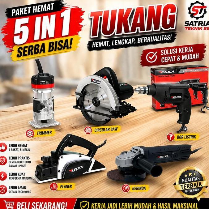 Terlaris Paket Tukang Hemat 6 Item Mesin Gergaji Sirkel 7 In Mesin Serut Planer Kayu Mesin Gergaji J