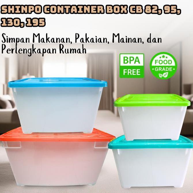 HEMAT BANGET - Box Container Plastik Jumbo 95L ~ 200L Penyimpanan Besar Tebal Anti Pecah - Ezy Shinp