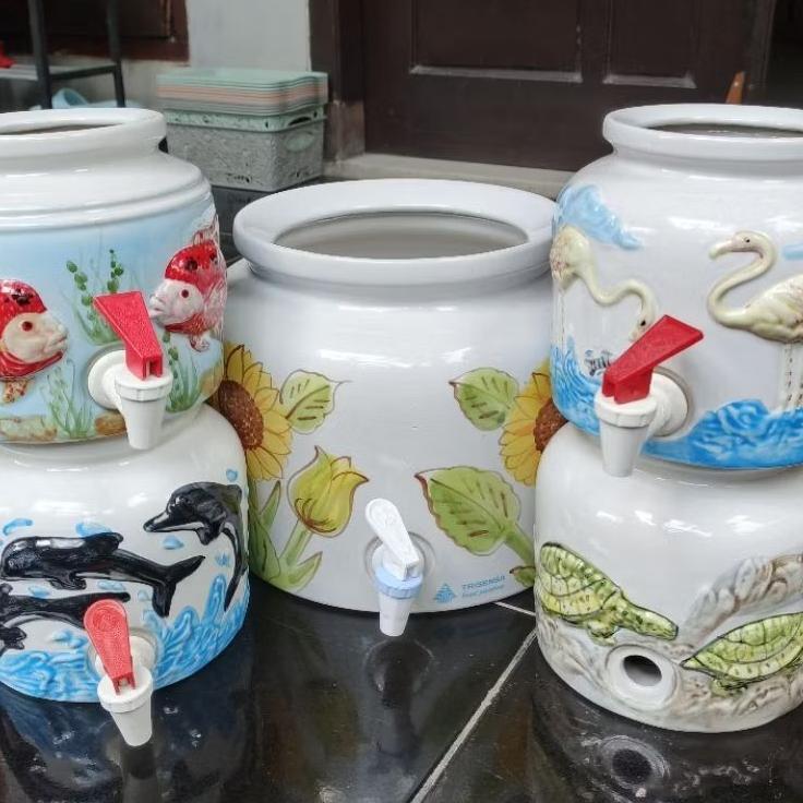 Guci Galon Mini Keramik 5 L Free Galon Duniawi