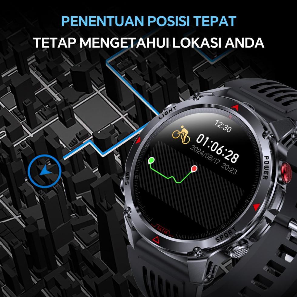 HOT Morein Rock 2 GPS Jam Tangan Smartwatch - Layar HD 1.46'' | GPS + Kompas | Altimeter + Barometer