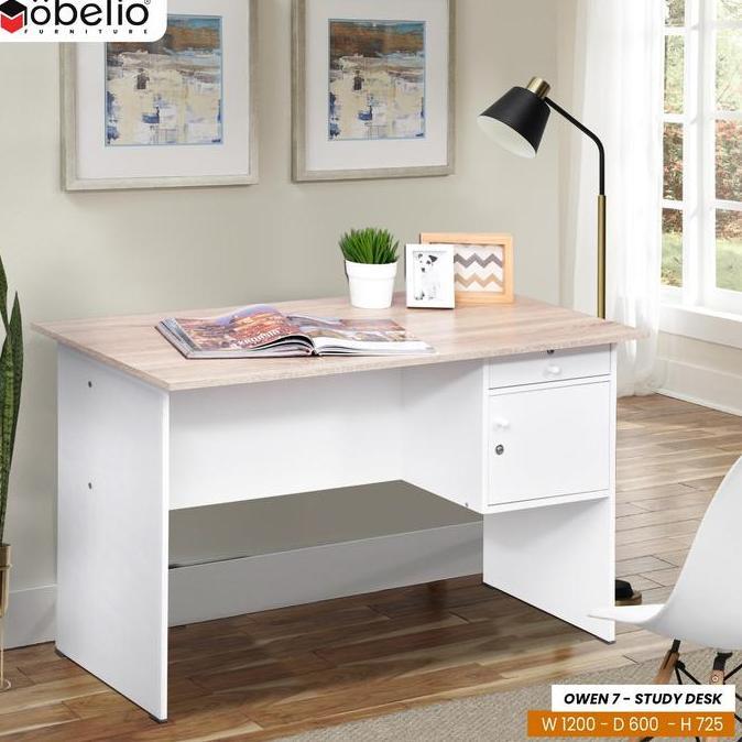 PROMO HARI INI - MOBELIO - OWEN 7 MEJA TULIS KANTOR,MEJA BELAJAR MINIMALIS