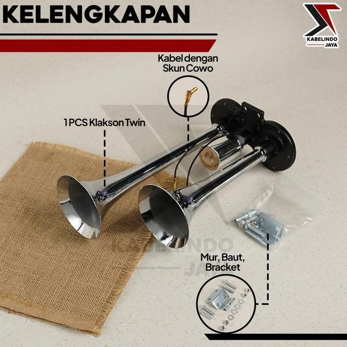 Klakson 2 Terompet / Klakson Angin Mobil Bus / Truk / Container