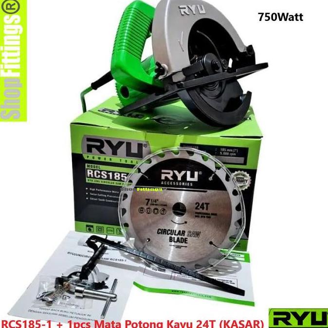 Terlaris Ryu Circular Saw 7" Circle Gergaji Sirkel Potong Kayu 185 2 Rcs 185 1