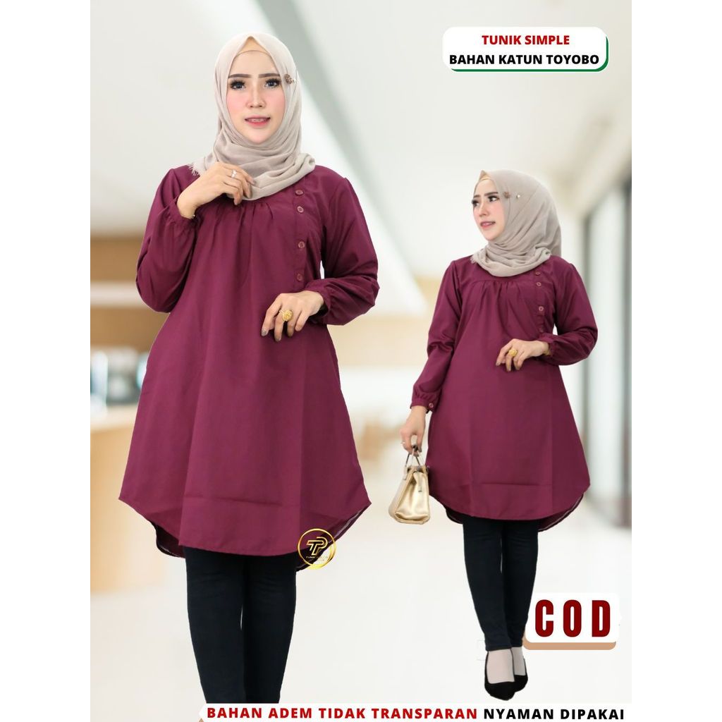 Baju Tunik Wanita Busui Remaja Muslimah Bahan Katun TOYOBO Premium Adem Terbaru Kekinian G8