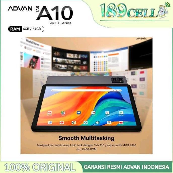 Advan Tab A10 WIFI [4/64GB] - 10.1'' IPS Screen Tablet - Garansi Resmi Advan (TERBAIK) (TERBARU) (TE