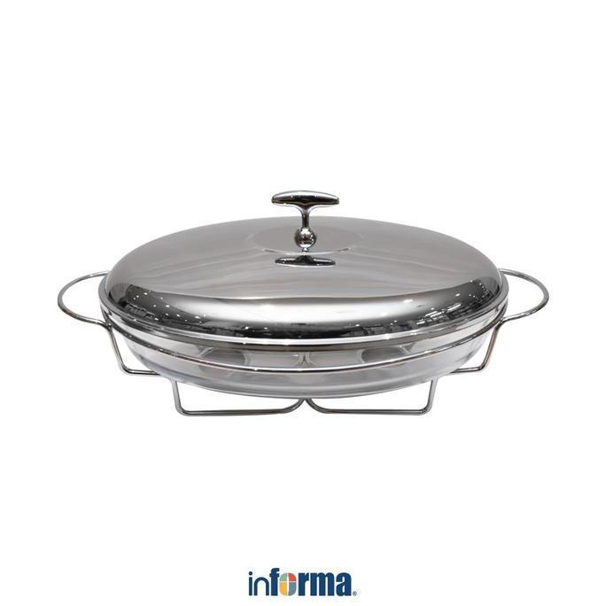 Informa Appetite 3 ltr Casserole Penghangat Makanan Ellipse Oval Pemanas Sajian Wadah Prasmanan Temp