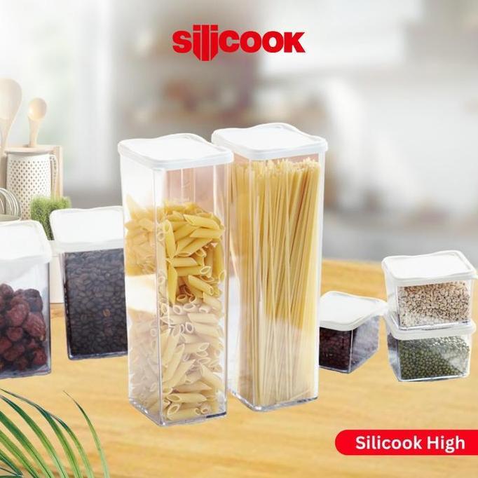 Silicook Food Container High - Food container toples bening transparan plastik kotak square jar tabu