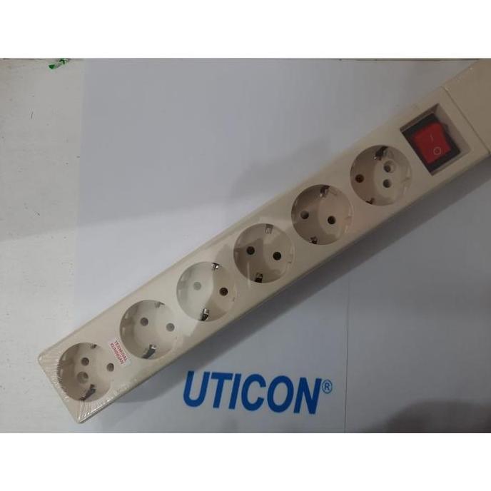 Promo Stop Kontak Uticon 6 Lubang Saklar On-Off St-1682 Nc Cod