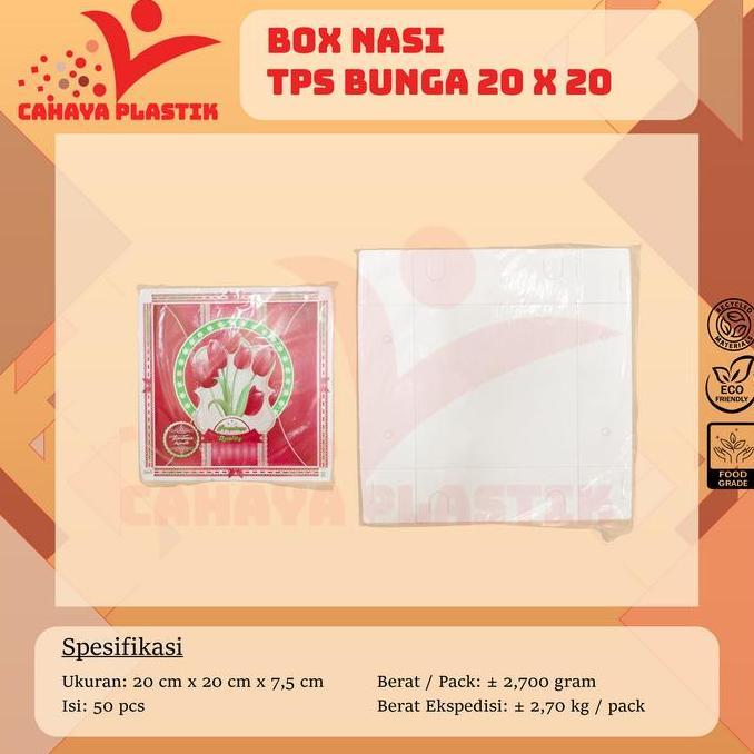 Dus | Box | Kotak Nasi Kue Makanan Uk 20x20 Motif Bunga 20 x 20