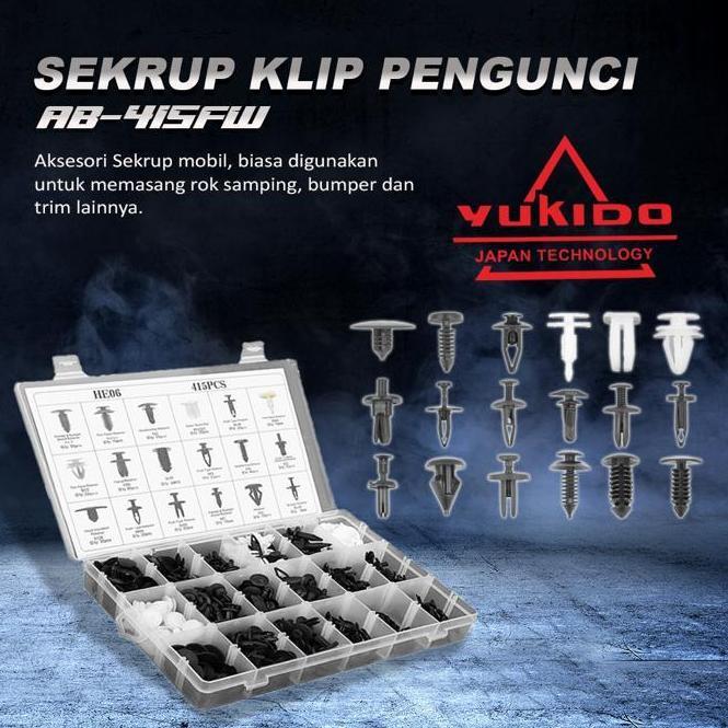 [YUKIDO] 415PCSKlip Bumper Mobil Baut Rivet Mobil Baut Rivet Baut Rivet Mobil Rivet Screw Bamol Baut