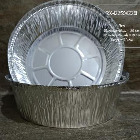 wasidijr- ALUMINIUM BULAT RX-12261 - @125pcs - WADAH ALUMINIUM FOIL BULAT RX 12261 Diskon