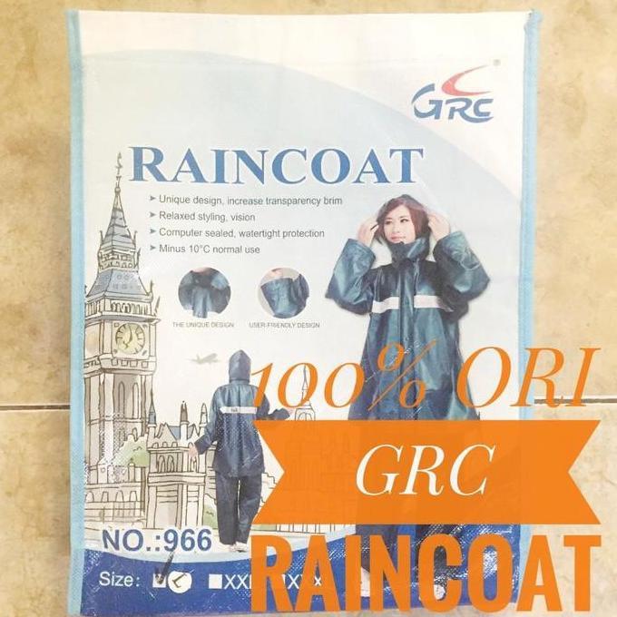 Bitperbit- Jas Hujan Merk Grc 966 Mirip Shad Karet Super Tebal Tidak Tembus Air Orange Dan Hijau Sta