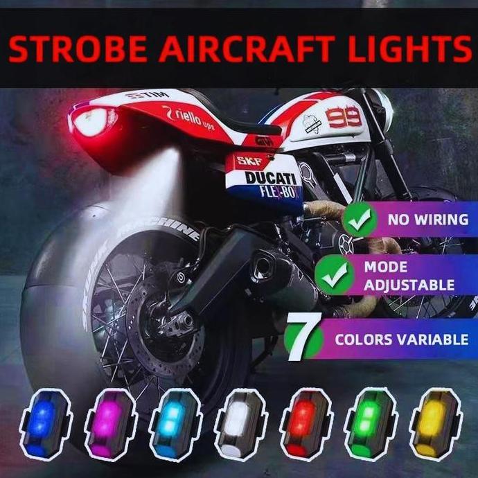 LAMPU STROBO LED MOTOR MOBIL DRONE / LAMPU STROBO MINI 7 WARNA LED DRONE STROBE LIGHT