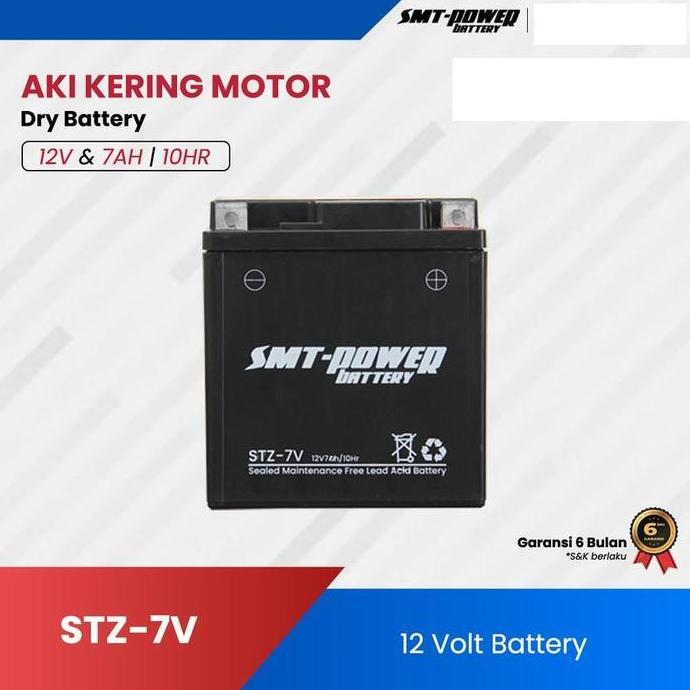 AKI MOTOR SMT POWER 12V 7AH STZ 7V BATERAI MOTOR AKI KERING ACCU MOTOR STZ7V 7AH 12V ORIGINAL TERBAR