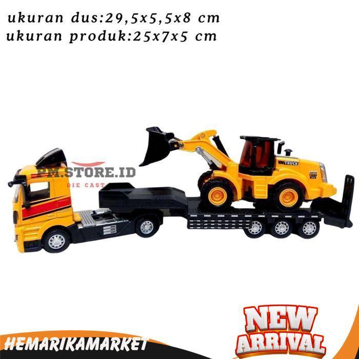 Diecast Transport Series Tractor Trailer Angkut Truck Contruction