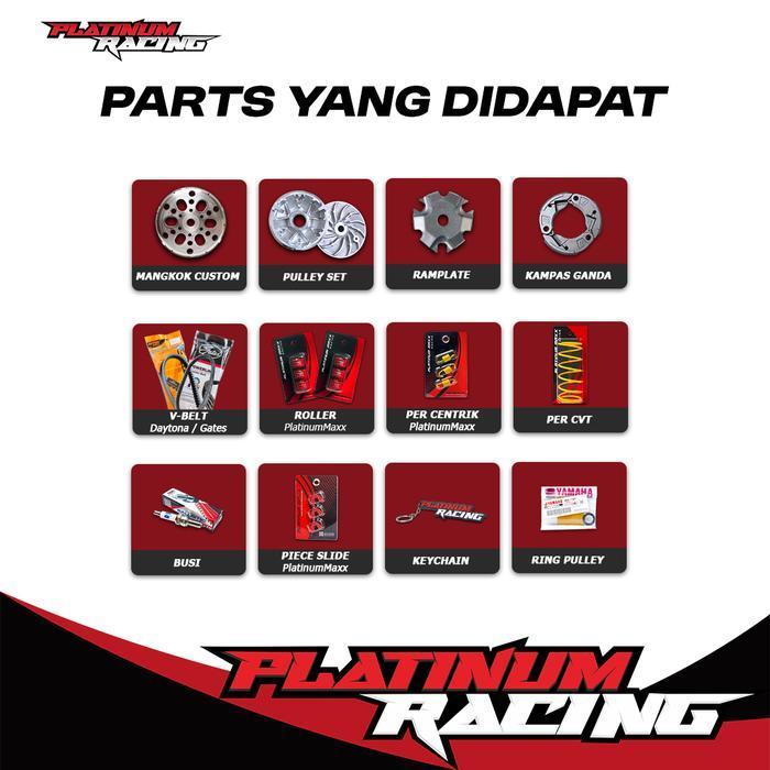 PAKET KIRIAN CVT BEAT FI SCOOPY FI ESP 2021 BEAT KARBU GENIO FULL KOMPLIT - PLATINUM RACING ORIGINAL