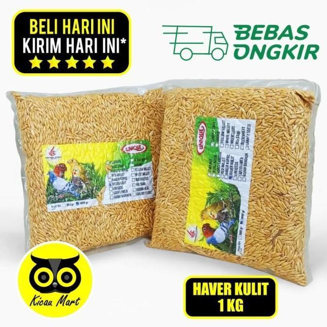 Pakan Burung Lovebird Kenari Haver Seed Oats Kulit Unique 1 Kg Bhvklt