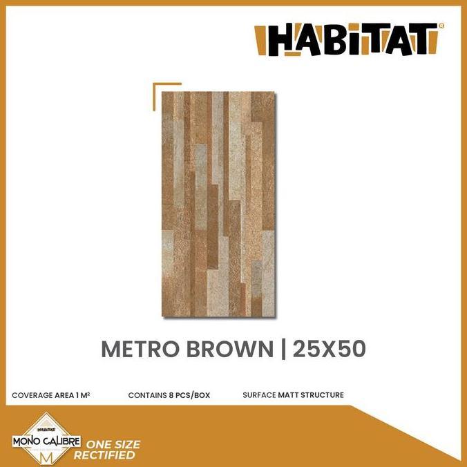 Habitat Metro Brown 25x50 Keramik Motif Batu Alam