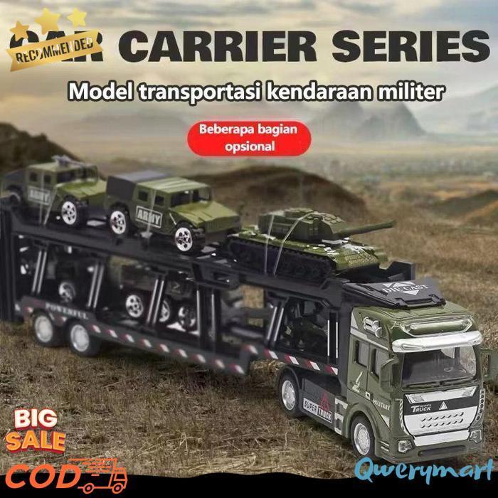 Mainan Mobilan 7 In 1 Truck King Model Alloy Mobil Pullback Diecast Military Engineering Fire Truck