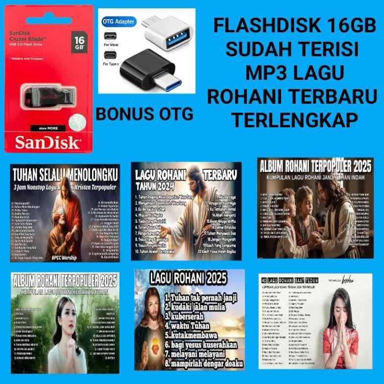 USB SUDAH TERISI MP3 LAGU ROHANI LENGKAP - USB 16GB ISILAGU INSTRUMEN GEREJA - USB 16GB MP3 LAGU WOR