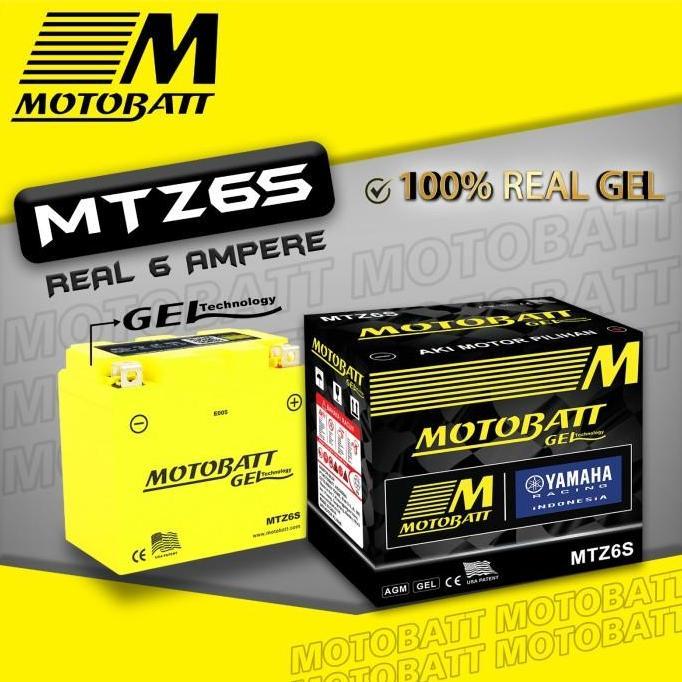MOTOBATT AKI KERING GEL MTZ6S HONDA VARIO 125 150 160 MODEL MTZ6S VOLTASE 12V KAPASITAS 6AH CCA -18C