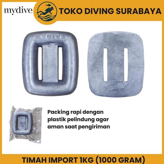 Timah Pemberat Diving MYDIVE 1kg (1000 Gram) / Timah Pemberat Scuba Diving / Pemberat Freediving Spe