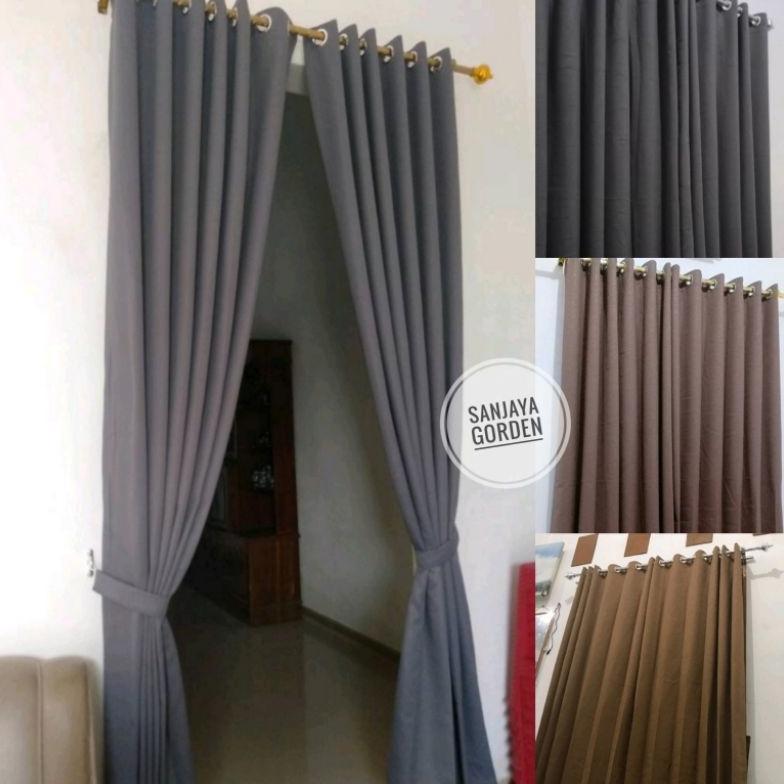 NEW Gorden Blackout Polos Premium Minimalis Tebal Doff Depan Belakang Bahan Embos Sapron Gordeng Jen