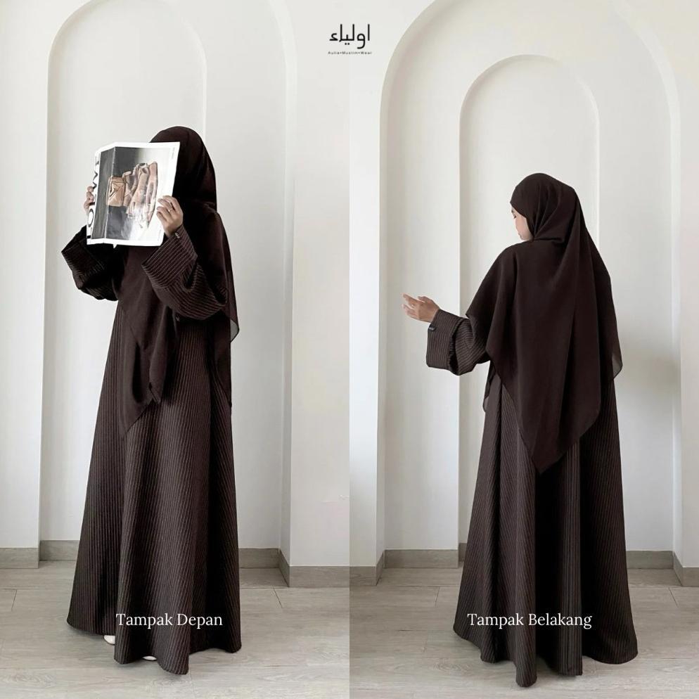 favorit auliashop - salur abaya | abaya stripe semiwool | abaya muslim motif salur elegant