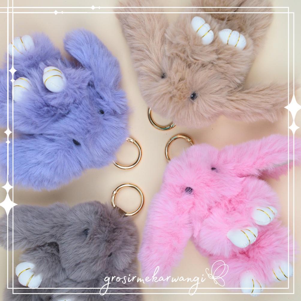 Gantungan Tas Kelinci Bulu Halus Panjang Gantungan Kunci Boneka Kelinci Bulu Bagcharm Keychain