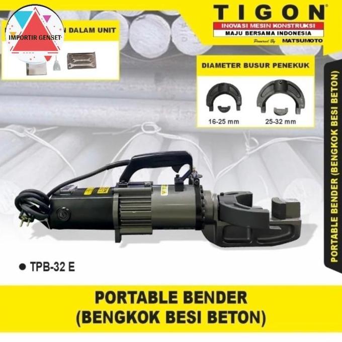 Portable Bender Pebengkok Besi Beton 32 Mm Tigon