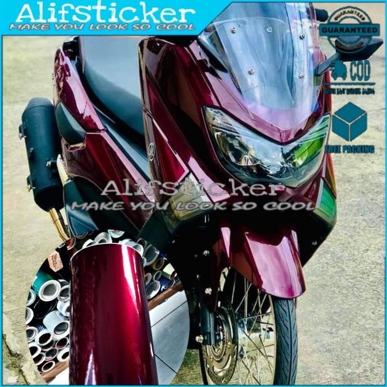 Skotlet Merah Tua Metalik Stiker Scotlet Dark red Candy Metalic Scotlite Merah Doff Untuk Variasi Li