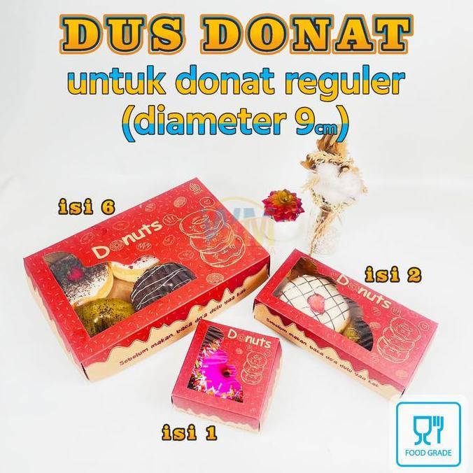 (Isi 30pcs) Box Donat Viral Isi 6 27185 Motif / Isi 3 27x10 Dus Donat Kekinian Isi 112 & Mini - Kard