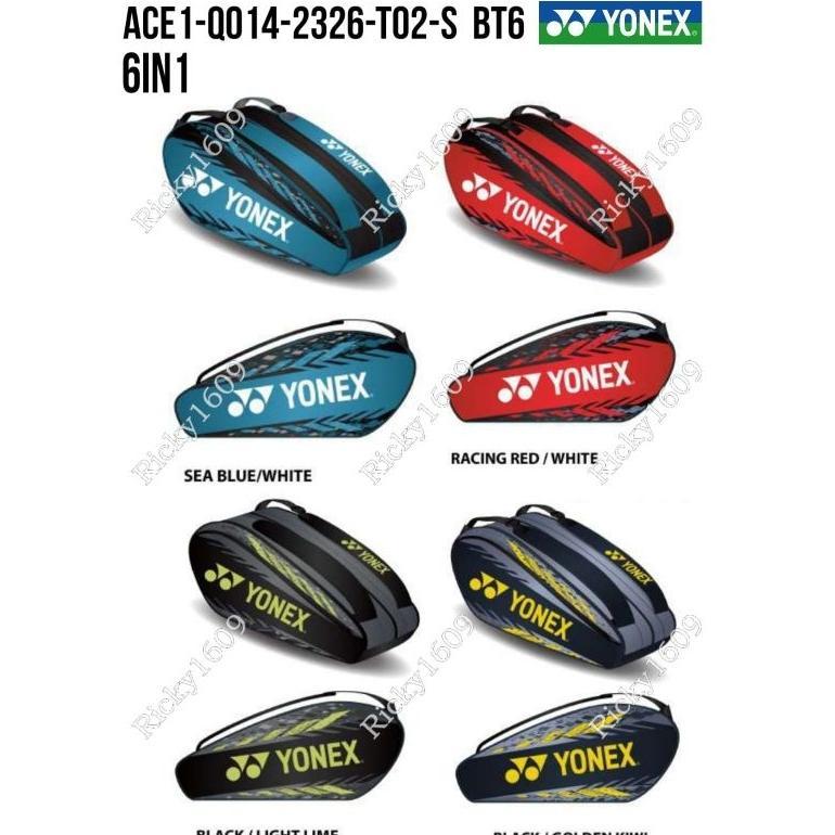 TAS RAKET YONEX ACE1-Q014-2326-T02-S RACQUET BAG BT6 /6in1- ORIGINAL YONEX MADE IN CHINA