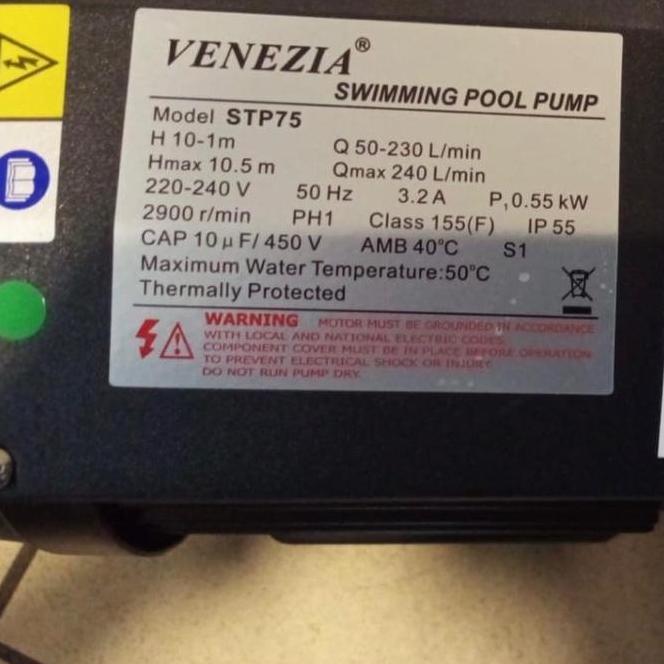 Pompa Kolam Renang Venezia Stp 75 Venezia Swimming Pool Pump 3/4 Hp Pompa Venezia 0.75 Hp Stp 75 Pom