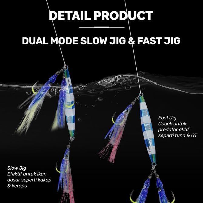 Pesca- New- Paradise Ready To Strike Metal J Cumi Fish Lure Gid 60-120Gr - Jging Laut Glow In The Da