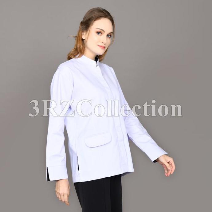 Kemeja Putih List Hitam Baju Seragam Kerja Putih Baju Dinas Putih Pns Wanita