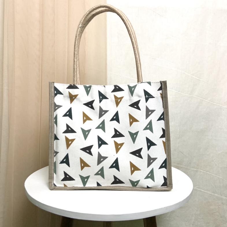 Tas Jinjing Kanvas Tali Sumbu Handbag Kanvas Motif Kecil Tas Tali Sumbu MINI Tas Mukena Tas Tote tal