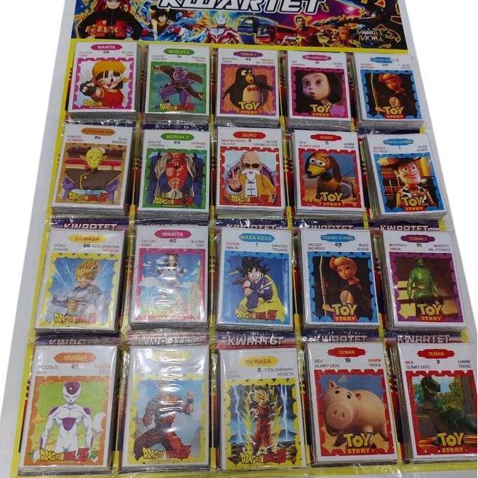 Pilihan - 1 Lembar Isi 640Pcs Kartu Kwartet /Kartu Tepuk /Kartu Gambar Mainan