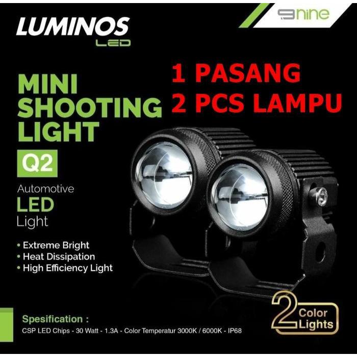 LAMPU LED TEMBAK SOROT LASER 2 WARNA ORIGINAL LUMINOS Q2