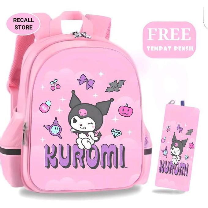 New- Recall Store Tas Sekolah Ransel Anak Perempuan Sd Paud Karakter Kuromi Fashion Trending Backpac