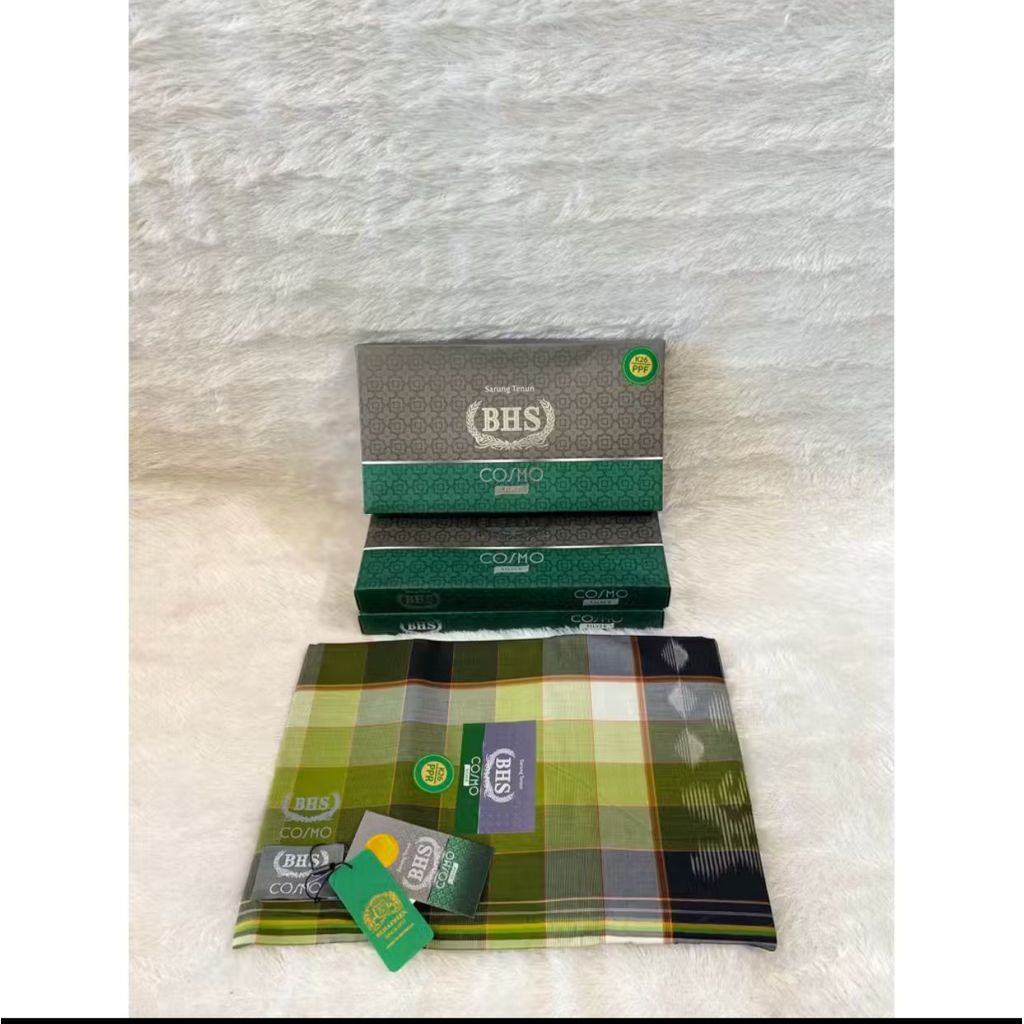 SARUNG BHS COSMO SILVER MOTIF KOTAK-KOTAK DAN POLOS SARUNG BHS TERMURAH