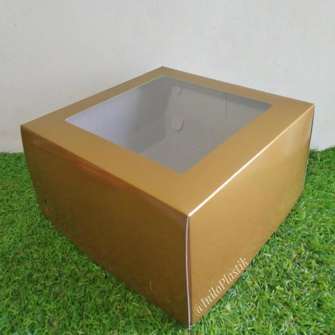 Bebasaja- Dus Tart Gold 28X28X15 / Box Kue 28 Cm / Dus Tart 28 Cm