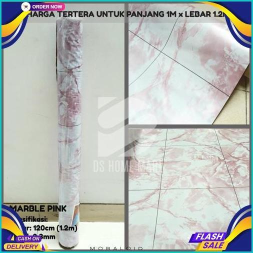 Sale Koleksi Marble/Marmer (Per Meter): Karpet Lantai Plastik Vinyl Murah Alas Meja Pengganti Kerami