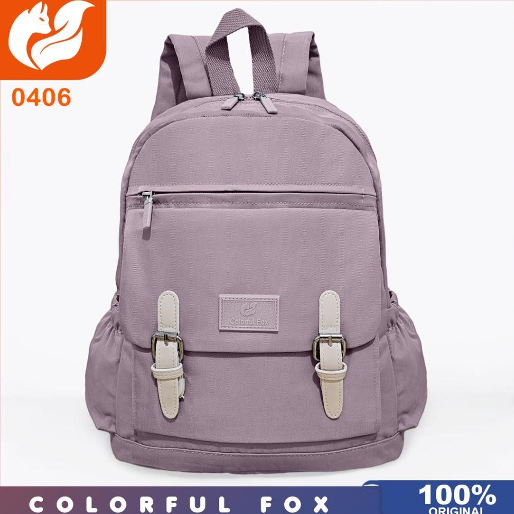 Colorful fox ori - Tas ransel laptop colorful fox 0406 nilon waterproof tas ransel wanita