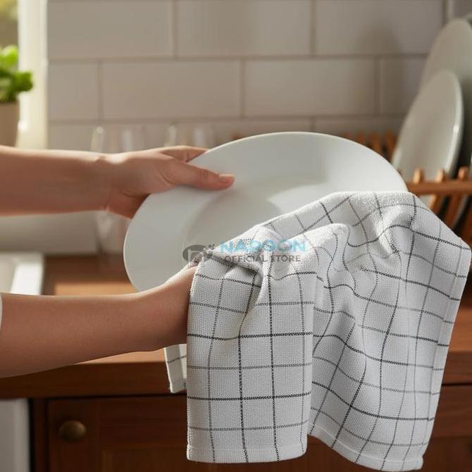 Serbet Dapur 1 Lusin Tebal Jumbo Kain Lap Serbaguna Lap Handuk Lap Piring Nargon uk 60 x 60 cm AS