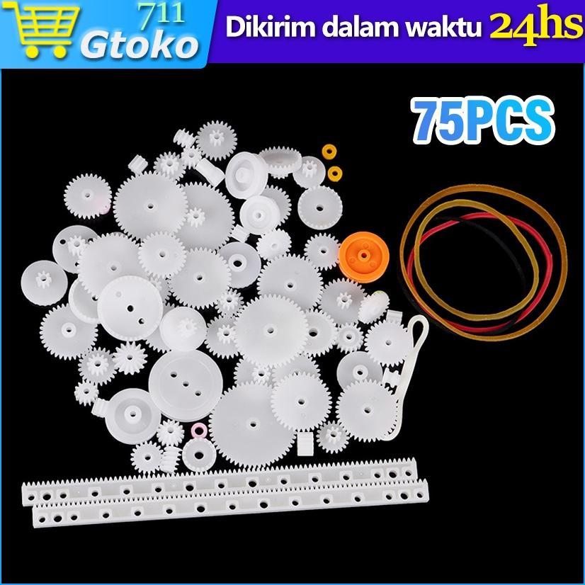 Kit Plastic Gear Rack Shaft Pulley Belt Roda Gigi Plastik DIY Robot Arduino