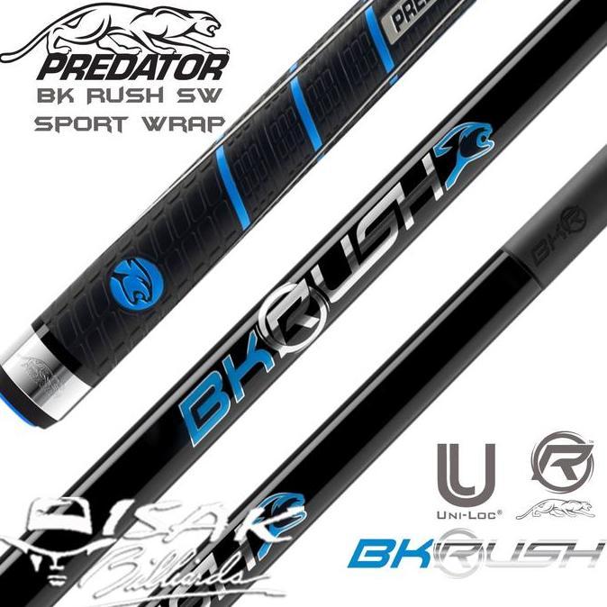 Predator BK Rush SW - Break Cue Stick Stik Biliar Billiard Asli Revo