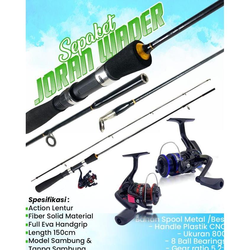 Sepaket Joran Pancing Wader dan Reel Spool Besi 800