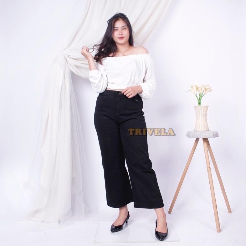 KULOT JEANS JUMBO HITAM / PLAINKULOT