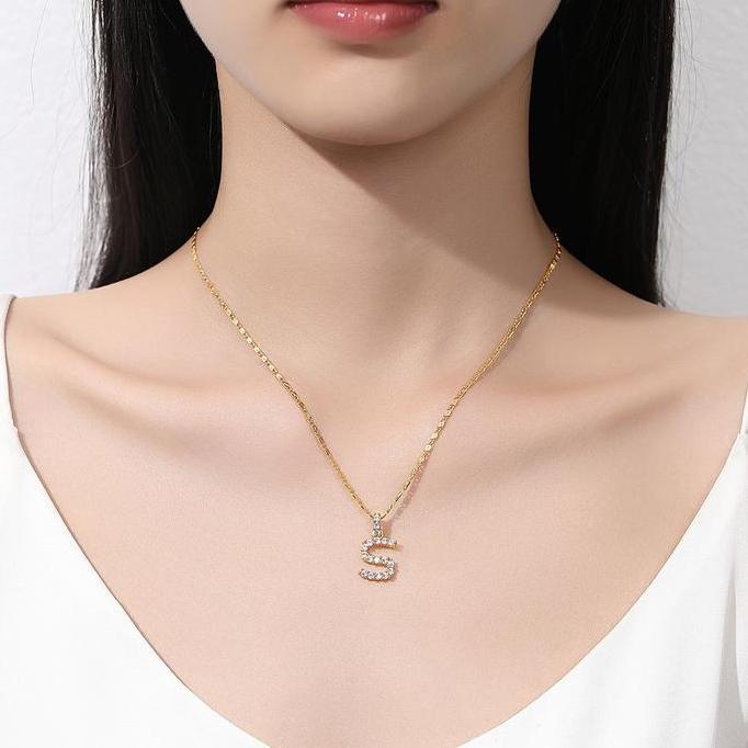 Elleria- Y009 Kalung Huruf Titanium Nita Fashion Kalung Jewellery